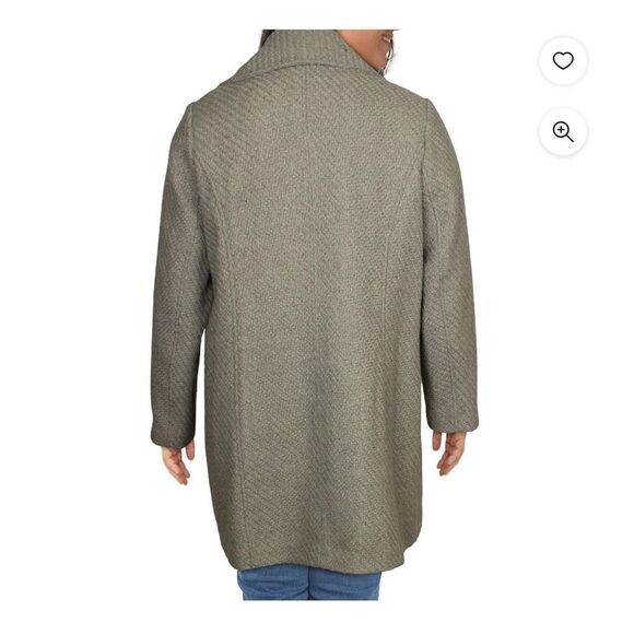 Nwt Jessica Simpson Plus  Braided Wool Coat With Shawl Collar Grey - Picture 3 of 11